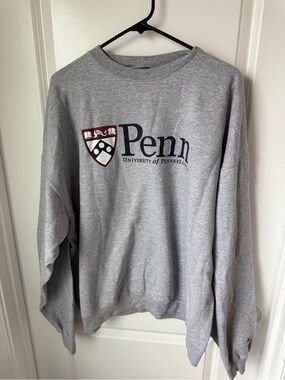 Penn Champion Gray Crewneck Sweatshirt with Blue & Red Label